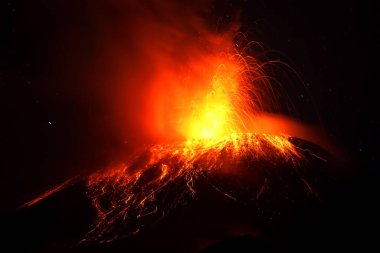 Tungurahua volkanı patlaması 28 11 2010 Ekvador Güney Amerika yerel saatine göre 2