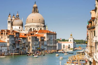 Venedik Büyük Kanal Akademi Köprüsünden Görünümü