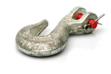 Büyük endüstriyel kanca beyaz stüdyo çekimlerinde izole edildi