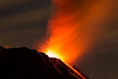 tungurahua volcano erupting ecuador south america clipart