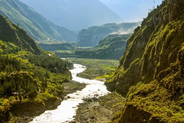 Fiume Pastaza Vicino Banos Agua Santa Ecuador Nel Tardo Pomeriggio — Foto Stock