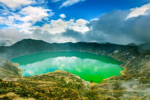Quilotoa Lagoon Ecuador Highlands Andes Formed Ancient Volcano Crater — Stock Photo, Image