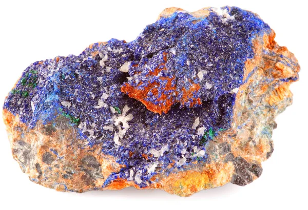 Azurita Mineral Cobre Azul Profundo Suave Producido Por Intemperie Depósitos —  Fotos de Stock