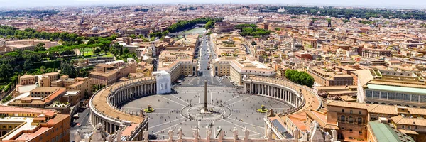 Rahmen Panorama Von Heiligen Peter Dome Vatican Stadt Voller Größe — Stockfoto