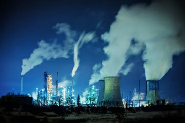 Ejemplo Clásico Cómo Industria Pesada Contamina Nuestra Atmósfera — Foto de Stock