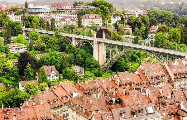 High Ground View Bern Major City Bridge — стоковое фото