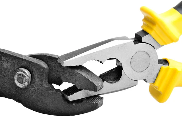 Pliers Biting Each Other Studio Isolated — Stock Photo, Image