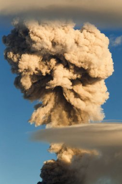 Tungurahua Volcano In Ecuador Large Mushroom Cloud Explosion clipart