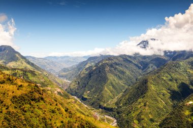 High Altitude Shot Of Pastaza Valley In Ecuador Llanganates National Park On The Right And Tungurahua Volcano On The Far Left Full Size Helicopter clipart