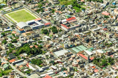 Banos de Agua Santa Tungurahua Bölgesi Ekvador Hava Telephoto Vuruşu