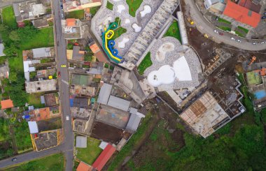 Banos de agua Santa drone Manzaralı Tungurahua Güney Amerika