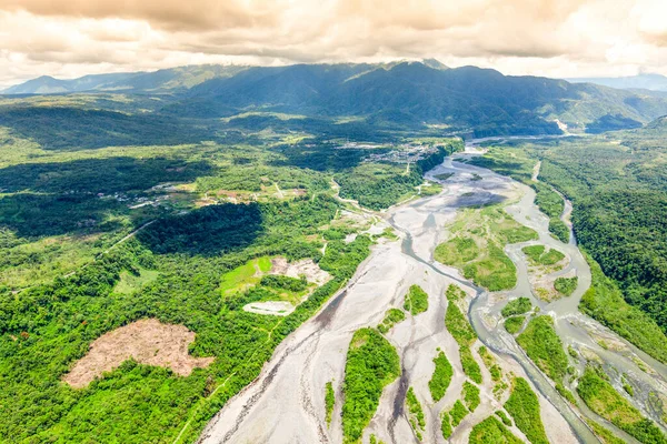 Rio Pastaza Saindo Cordilheira Dos Andes Equador Helicóptero Alta Altitude — Fotografia de Stock