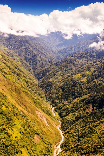 Rio Blanco Valley Aerial Shot Llanganates National Park Ecuador — Stock Photo, Image