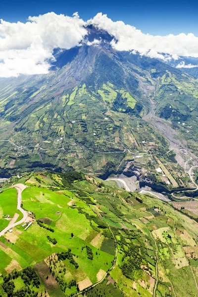 Tungurahua Erupção Vulcão 2010 Equador América Sul 4Am Hora Local — Fotografia de Stock