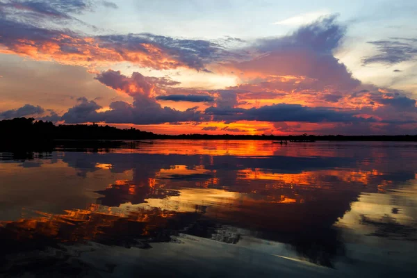 Ευρεία Γωνία Γραφική Θέα Της Laguna Grande Cuyabeno Εθνικό Πάρκο — Φωτογραφία Αρχείου