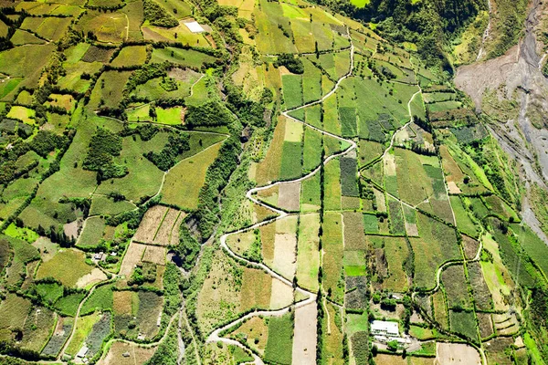 Tiroteo Aéreo Tierras Agrícolas Ecuatorianas Provincia Tungurahua Helicóptero Gran Altitud —  Fotos de Stock