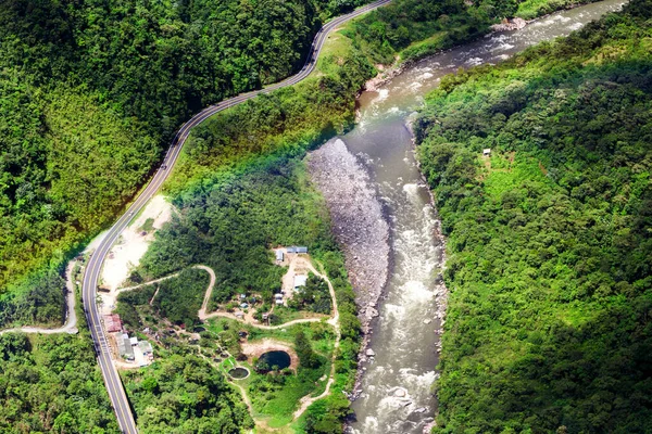 Pastaza Flusseinzugsgebiet Luftaufnahme Aus Niedriger Höhe Voller Größe Hubschrauber — Stockfoto