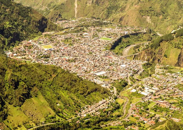 Banos Agua Santa Tungurahua Province Ecuador Aerial Panorama — Stock Photo, Image