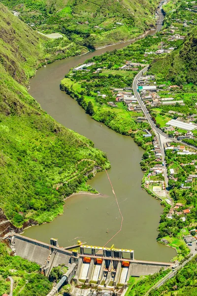 Agoyan Dam Luftaufnahme Aus Dem Hubschrauber Tungurahua Provinz Ecuador — Stockfoto