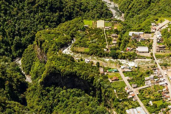 Rio Verde Village Ecuadorian Andes Aerial Shot — Stock Photo, Image