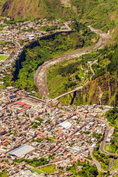 Banos Agua Santa Tungurahua State Ecuador Aerial Telephoto Shot — Stock Photo, Image