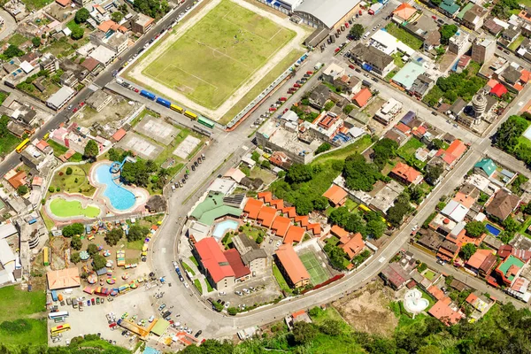 Banos Agua Provincia Santa Tungurahua Ecuador Aerial Telephoto Shot — Foto Stock
