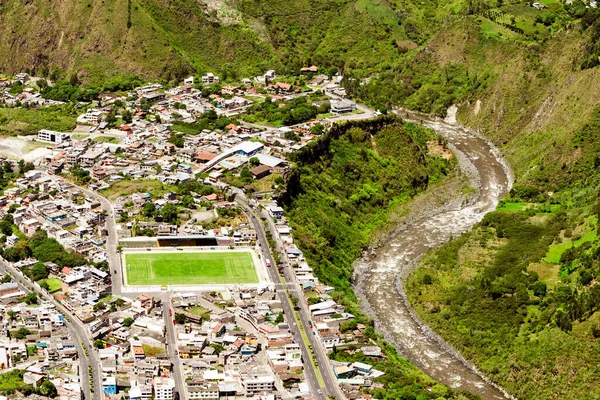 Banos Agua Santa Tungurahua Province Ecuador Aerial Telephoto Shot — Stock Photo, Image