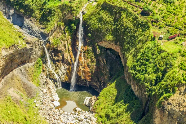 Sangay Waterfall Tungurahua Area Aerial Shot High Altitud — Stock Photo, Image