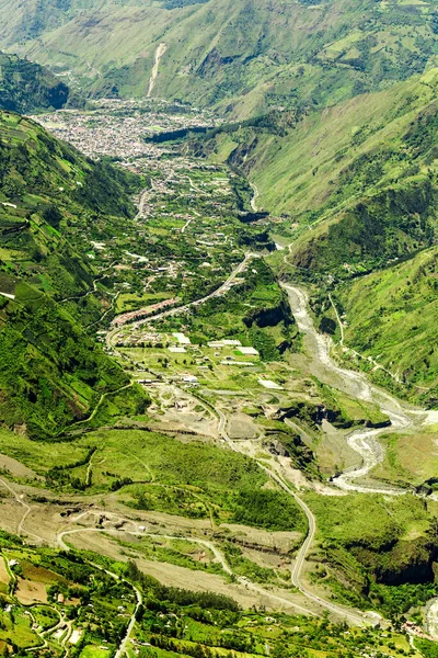 Banos Agua Santa Tal Tungurahua Provinz Ecuador Luftbild — Stockfoto