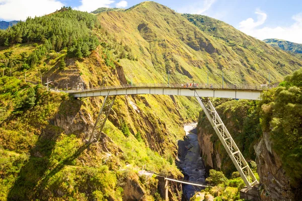 San Francisco Brücke Banos Agua Santa Ecuador Berühmter Ort Für — Stockfoto