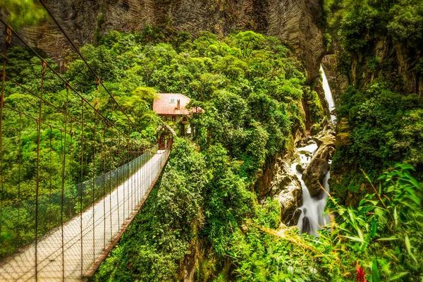 Cascada Pailon Del Diablo Los Andes Ecuatorianos Larga Exposición — Foto de Stock