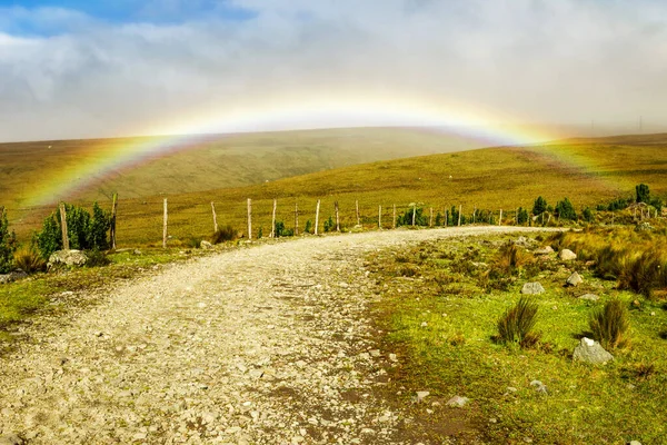 High Altitude Road Rainbow Andes Mountains — Stock Photo, Image