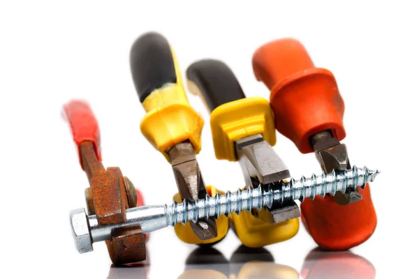 Abstract Team Idea Suggested Four Different Hardware Tools — Stock Photo, Image