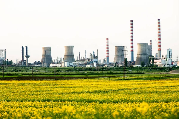 Refinería Industrial Gas Ciudad Ploiesti Condado Prahova Rumania — Foto de Stock