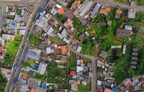 Urban City Aerial Panorama Άποψη Του Banos Agua Santa Tungurahua — Φωτογραφία Αρχείου