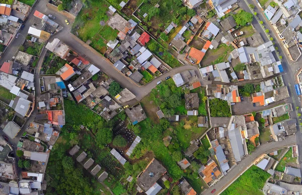 Urban Hustak Antenn Utsikt Banos Agua Santa Tungurahua Provinsen Sydamerika — Stockfoto