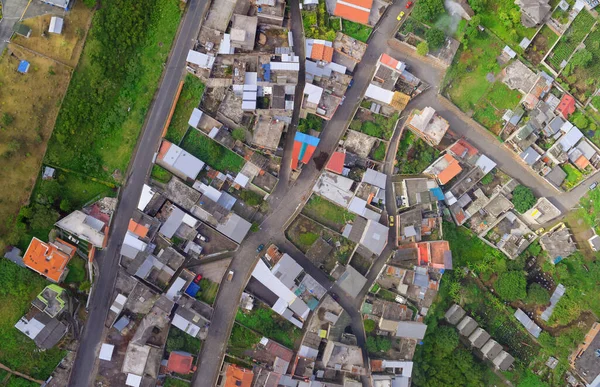 Veduta Aerea Della Città Turistica Latinoamericana Negli Altopiani Andini Banos — Foto Stock