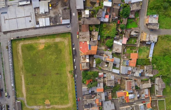 Foto Aerea Drone Volante Banos Agua Santa Città Americana Latina — Foto Stock