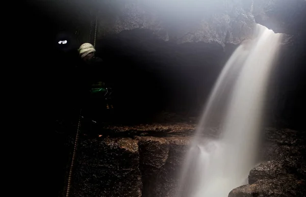 Barlangászok Mayei Barlangban Barlang Ahol Szél Született Cueva Donde Nace — Stock Fotó