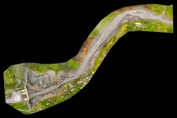 High Resolution Orthorectified Orthorectification Aerial Map Used Photogrammetry Banos Ecuador — Stock Photo, Image
