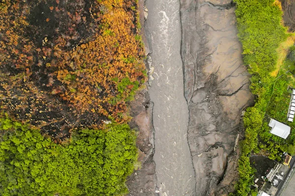 Devastating Effect Lack Water Dry Season Aerial Drone Image — Stock Photo, Image