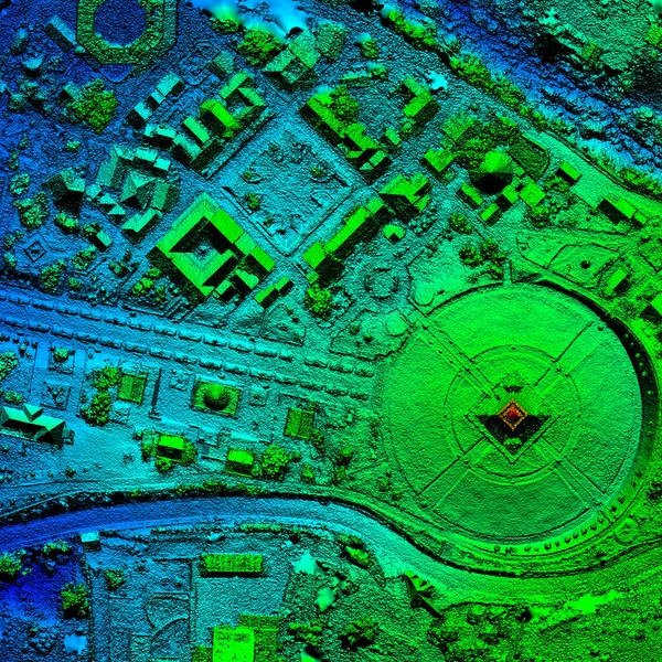 High Resolution Orthorectified Orthorectification Aerial Map Used Photogrammetry Centre World — Stock Photo, Image