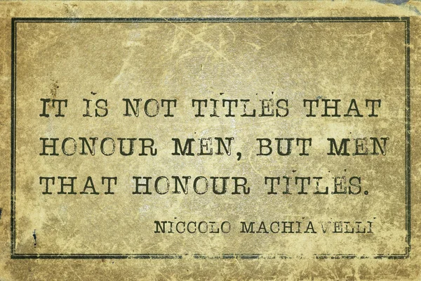 Mężczyzn honorować Machiavelli — Zdjęcie stockowe