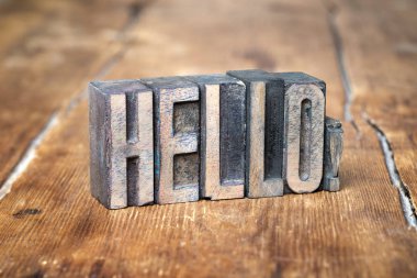 Merhaba kelime ahşap