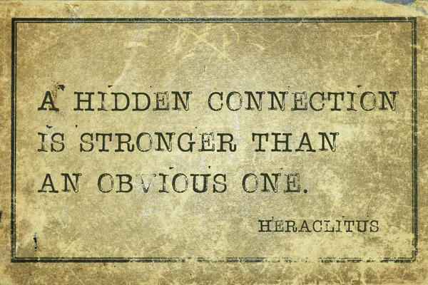 숨겨진된 연결 Heraclitus — 스톡 사진