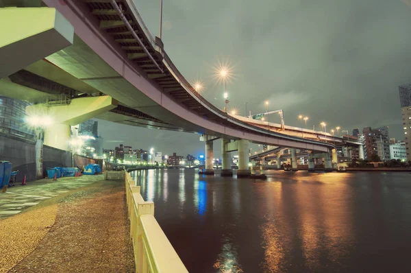 Nacht am Fluss Sumida — Stockfoto
