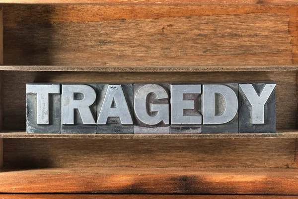 Tragedy word tray — Stock Photo, Image