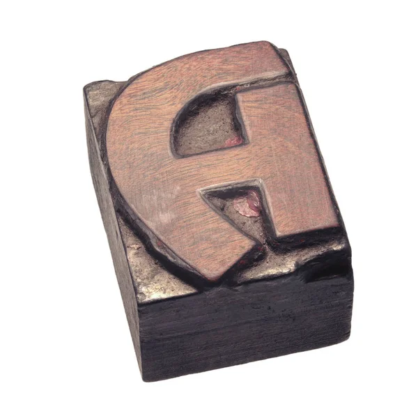 Tipografía de madera Un bloque — Foto de Stock