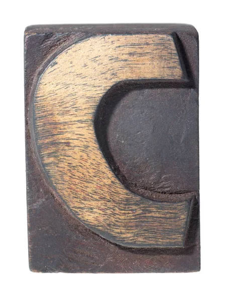 Tipografia C de madeira — Fotografia de Stock