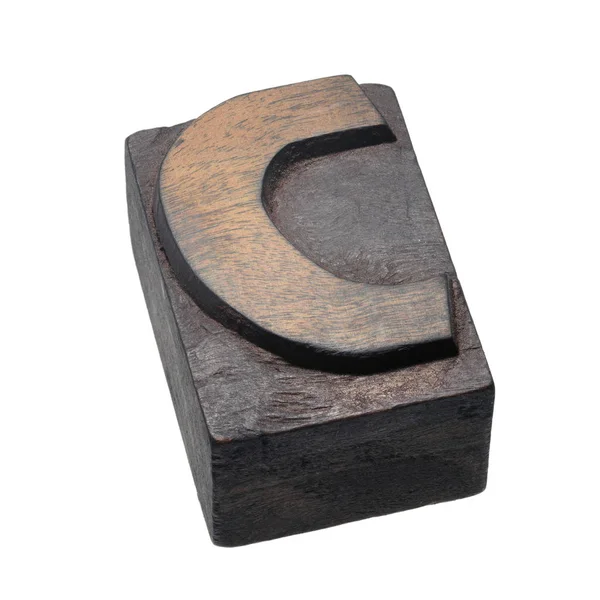 木制凸版 C 块 — 图库照片